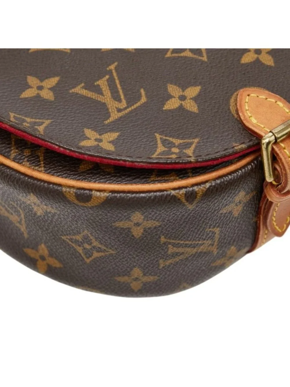 Louis Vuitton Monogram Tambourine Crossbody Shoulder Bag Brown Leather
